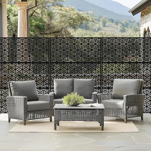 Casaphoria 72" H x 47" W Metal Outdoor Privacy Screen, Freestanding Decorative - Image 6