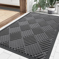 Smiry Front Door Mat Outside Entrance, Heavy Duty Outdoor Indoor Natural Rubber by Smiry