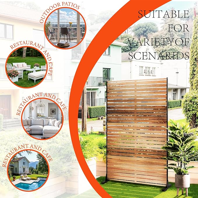 GarveeLife Metal Privacy Screen 72" h x 47" w, Outdoor Privacy Screens and - Image 4