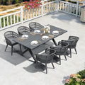 PURPLE LEAF Outdoor Dining Set All-Weather PE Rattan Patio Dining Furniture Set by PURPLELEAF