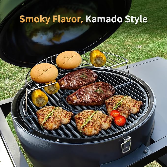 Brand-Man Charcoal Grill & Smoker Steel Kamado - Image 2