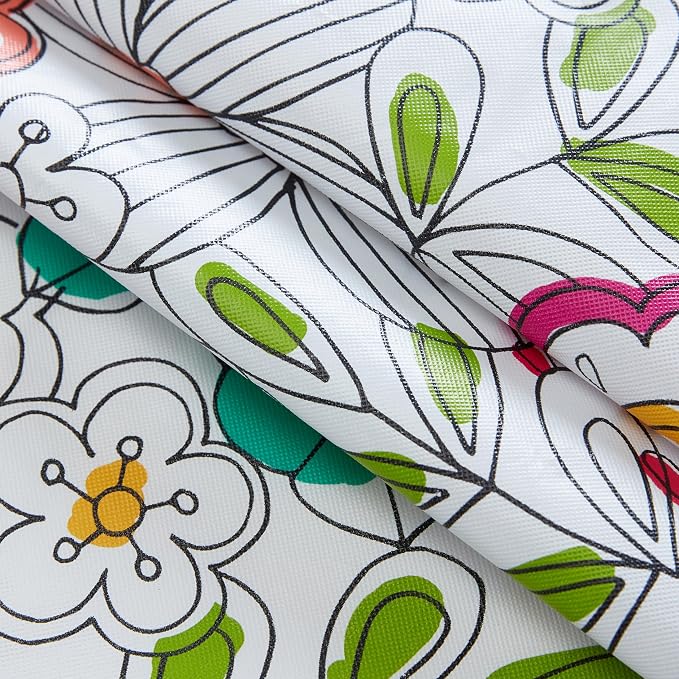 Newbridge Shabby Chic Lily Print 70 Inch Round Vinyl Flannel Backed Tablecloth - Image 8