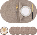 Homaxy Round Faux Leather Placemats and Coasters, Washable Dual-Side Table Mats by Homaxy