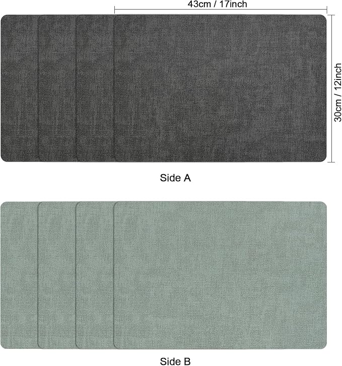Myir JUN Dual Sided Faux Leather Placemats Set of 8 - Image 6
