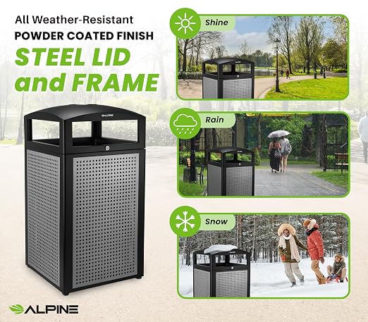 Alpine Outdoor Commercial Trash Can - Image 5
