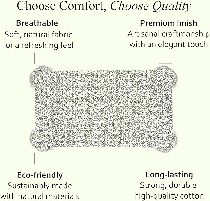 CPC Meadow Vine Tablecloth 100% Cotton 72x140 Inch Indian Block Print Rectangle - Image 6