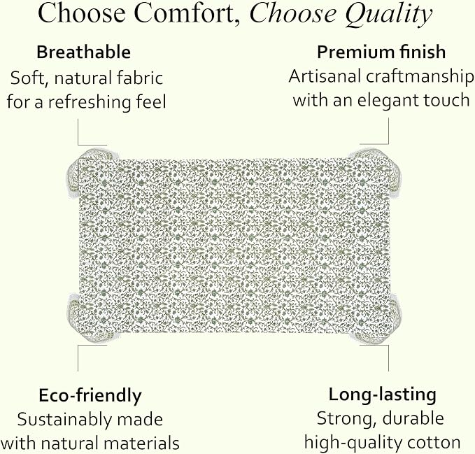 CPC Meadow Vine Tablecloth 100% Cotton 80x120 Inch Indian Block Print Rectangle - Image 6