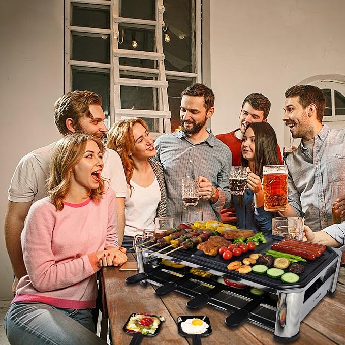 TAMARIT Raclette Cheese Table Grill Portable Electric Indoor Korean BBQ Griddle - Image 5