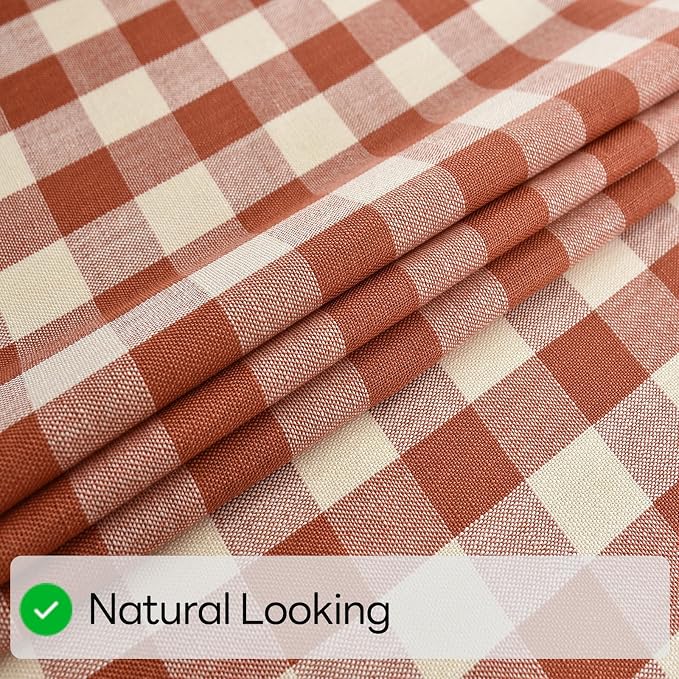 Gingham Table Cloth for Rectangle Tables Orange Checkered Plaid Tablecloth - Image 4