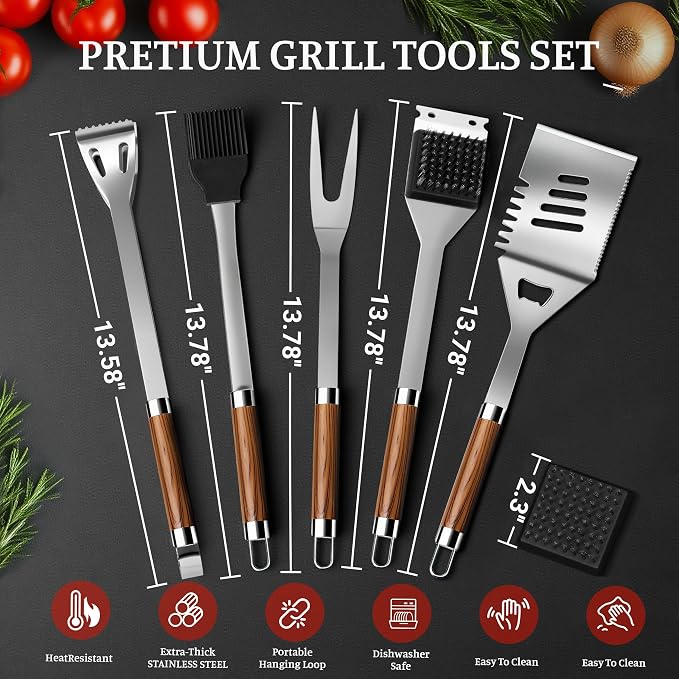 BBQ Grill Tools Set, Stainless Steel Grilling Set - Image 2