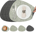 Placemats and Coasters, Washable Reversible Placemats Round Faux Leather by Chitomars