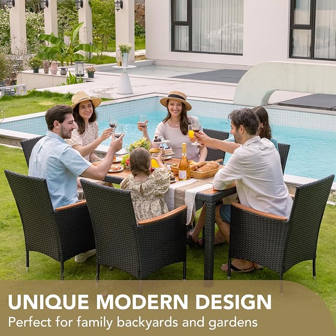 Devoko Dining 7 PCS Furniture, Patio Conversation Set - Image 3