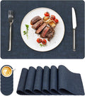 Vinyl Placemats Set of 6, Faux Leather Waterproof and Heat Resistant Place Mats by NCUE