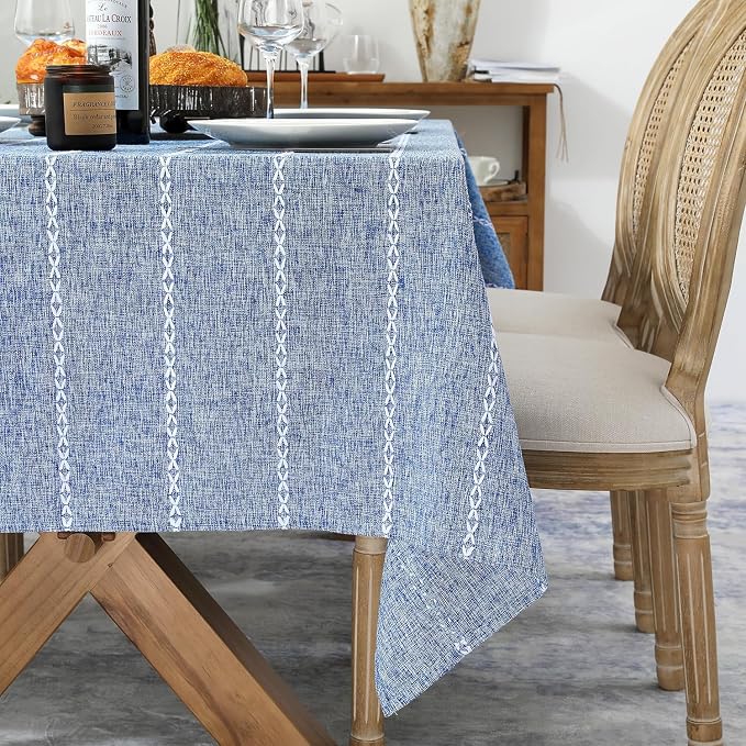 Chassic 60 x 60 inches Farmhouse Style Linen tablecloths, Wrinkle Resistant - Image 4