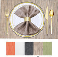 BETEAM Placemats Set of 8, Woven Vinyl Placemat by BETEAM