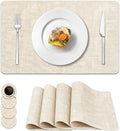 Vinyl Placemats Set of 4, Faux Leather Waterproof and Heat Resistant Place Mats by NCUE
