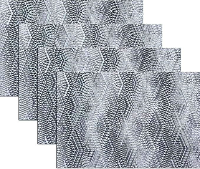 Elegant Placemats Set of 4, Plastic Heat-Resistant Non-Slip Vinyl Place Mats by PandaPalm