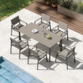 Patio Outdoor Dining Set for 6, Aluminum 7 Piece HDPS Patio Table and Chairs Set by ComfCove