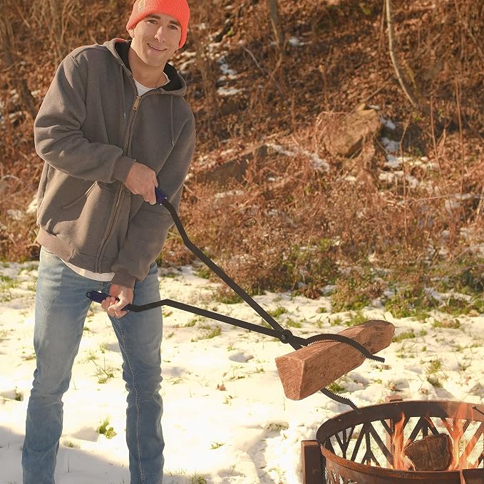 40in Heavy Duty Fire Tongs Firewood Grabber Tool - Image 2