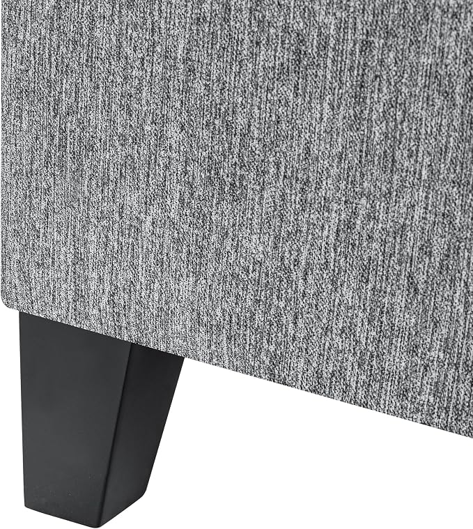 Adeco 17" Square Ottoman with Storage, Small Grey Storage Ottoman Foot Rest - Image 9