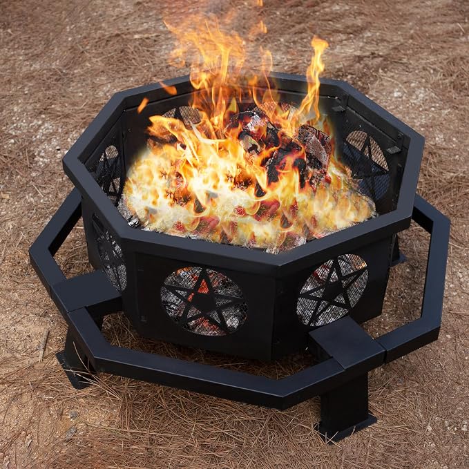 Verdelxue 35 Inch Octagonal Fire Pit - Image 2