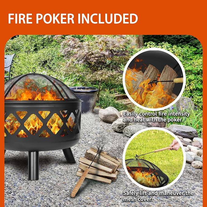 Red Mountain Valley 24'' Outdoor Wood Burning Fire Pit - Image 5