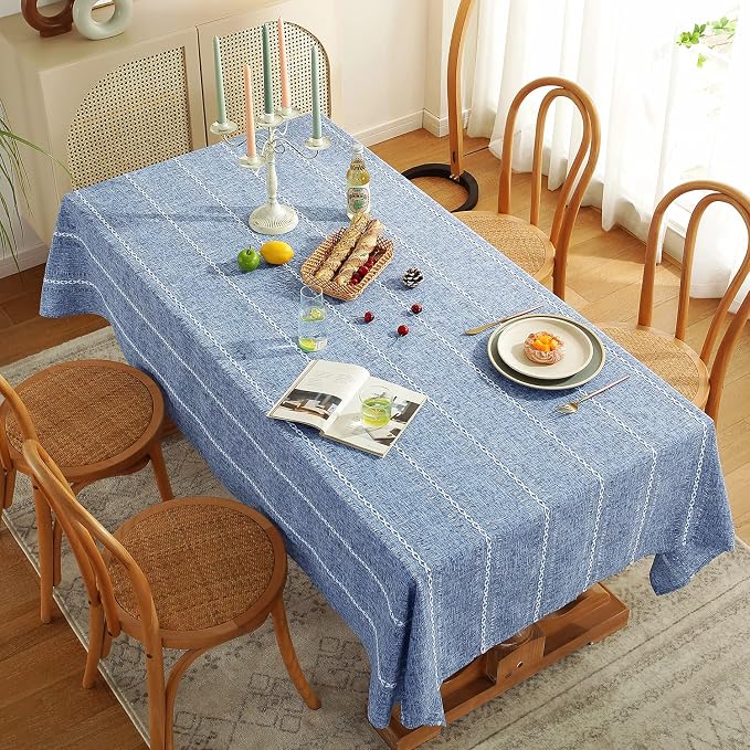 Chassic 60 x 120 inches Farmhouse Style Linen tablecloths, Wrinkle Resistant - Image 4