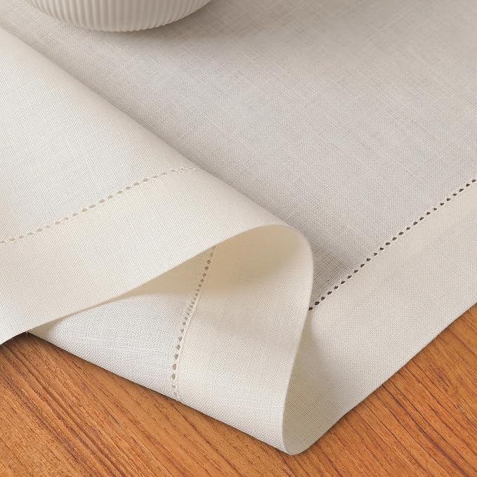 D'Moksha Homes Linen Ivory Table Runner 90 Inches Long - Image 4