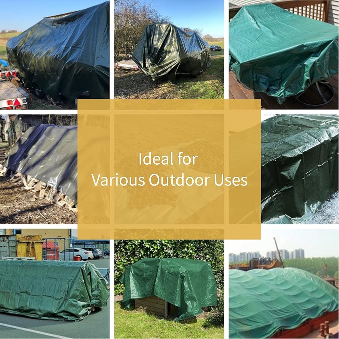 GUARD SHIELD Green Tarp Waterproof 16x20 Feet Medium Duty All Purpose Poly - Image 6