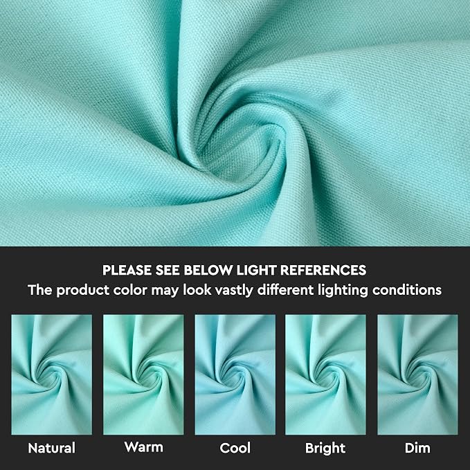 Encasa XO Table Runner 13"x72" Long | Cotton Canvas Fabric | Egg Blue Solid - Image 3