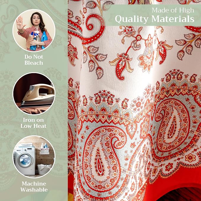Maison d' Hermine Table Cloth Round Table 100% Cotton 63 Inches Fall Tablecloth - Image 3