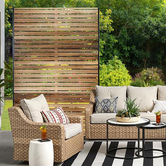 Metal Privacy Screen for Outdoor & Indoor Use, Free Standing Privacy Screen for - Image 7