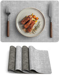 Faux Leather Vinyl Placemats Set of 4 Wipeable Heat Resistant Place Mats 100% by Unknown