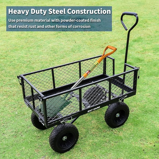 BILT HARD 880 lbs 10" Tires Steel Garden Cart - Image 6