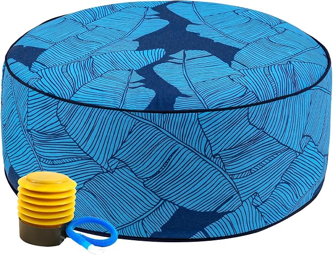 UPWELL Waterproof Inflatable Outdoor Ottoman Pouf, Portable Patio Footrest by Upwell