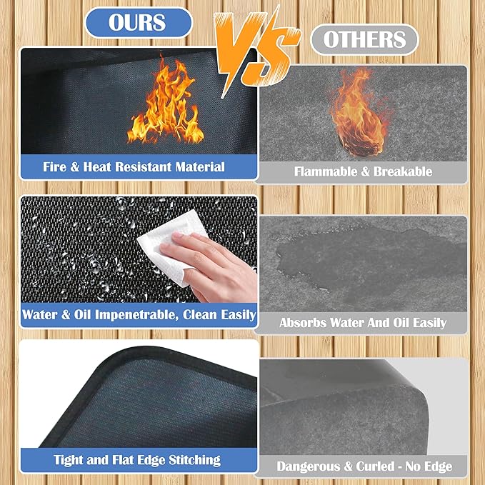 Grill Floor Mat 90 x 52 Inch Fiberglass Silicone Coated
