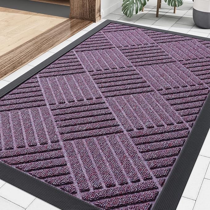 Smiry Front Door Mat Outside Entrance, Heavy Duty Outdoor Indoor Mat, Natural by Smiry