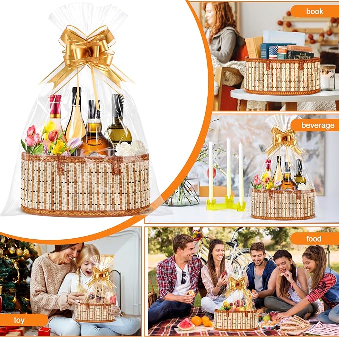 Orchidleaf 3 Set Baskets for Gifts Empty, Gift Empty Bamboo Basket Large - Image 8