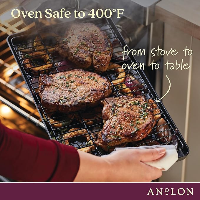 Double Burner Griddle, 10-Inch Hard Anodized Nonstick, Moonstone