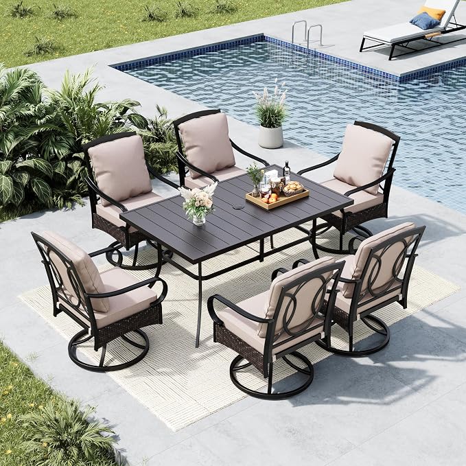 MFSTUDIO 7 Piece Outdoor Patio Dining Sets by MFSTUDIO