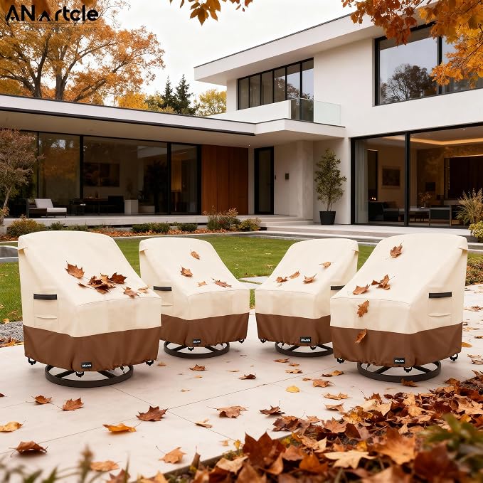 Swivel Patio Chair Cover 4 Pack, 600D Waterproof Heavy Duty Outdoor Chair Cover - Image 8