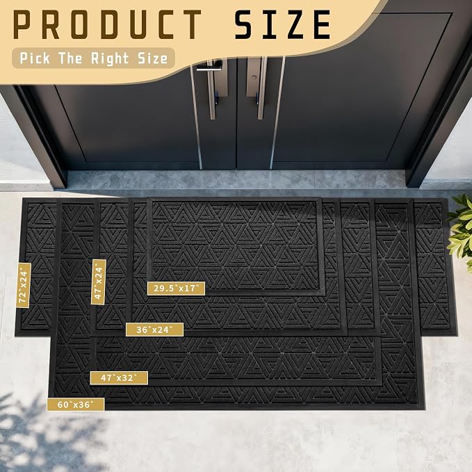 Yimobra Extra Large Door Mat 60x36, All-Weather Waterproof Non-Slip Welcome - Image 2