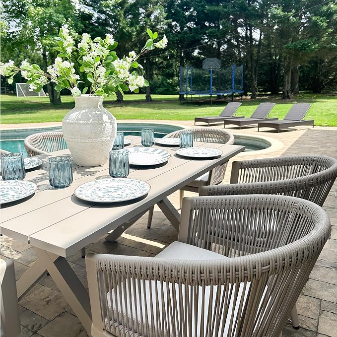 PURPLE LEAF Patio Dining Set for 18 All-Weather Wicker Aluminium 20 Piece - Image 2