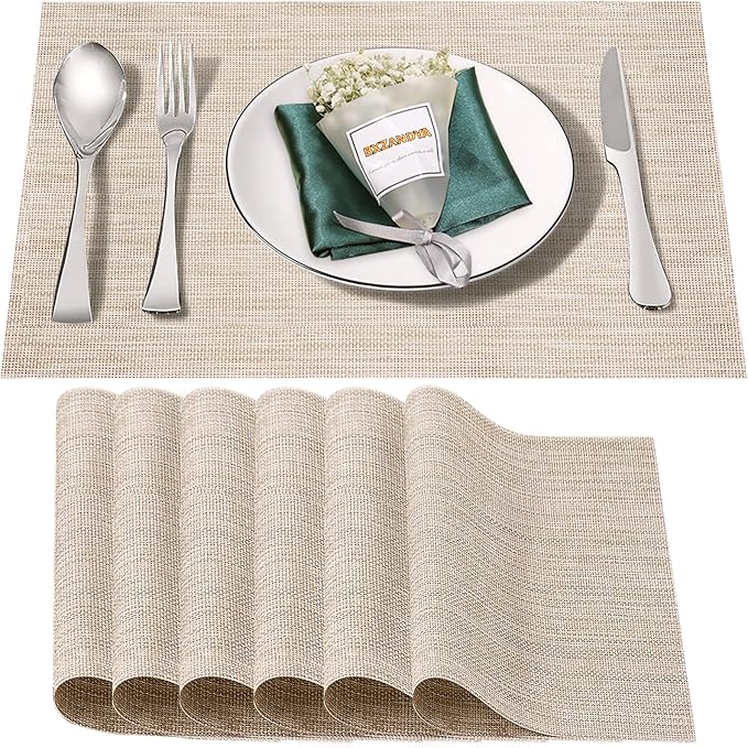 Placemats Set of 6, Heat and Stain Resistant Indoor/Outdoor Place mats by BxzanDya-LifeSmartMaker