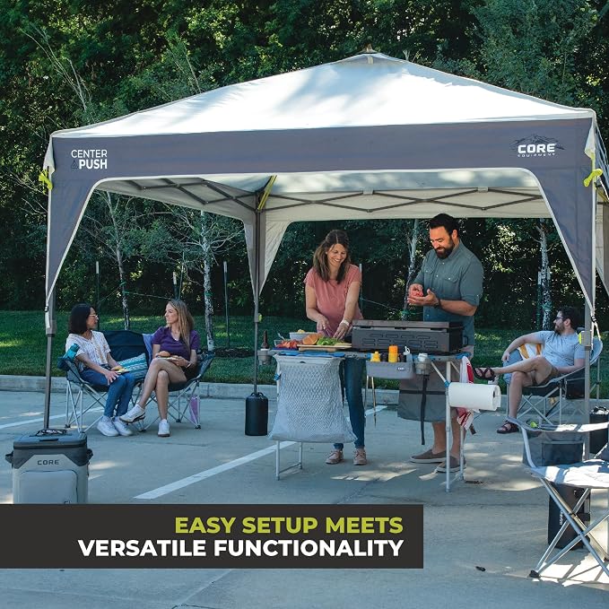 CORE 10 FT x 10 FT Instant Pop Up Canopy Tent | Portable Straight Leg Outdoor - Image 2