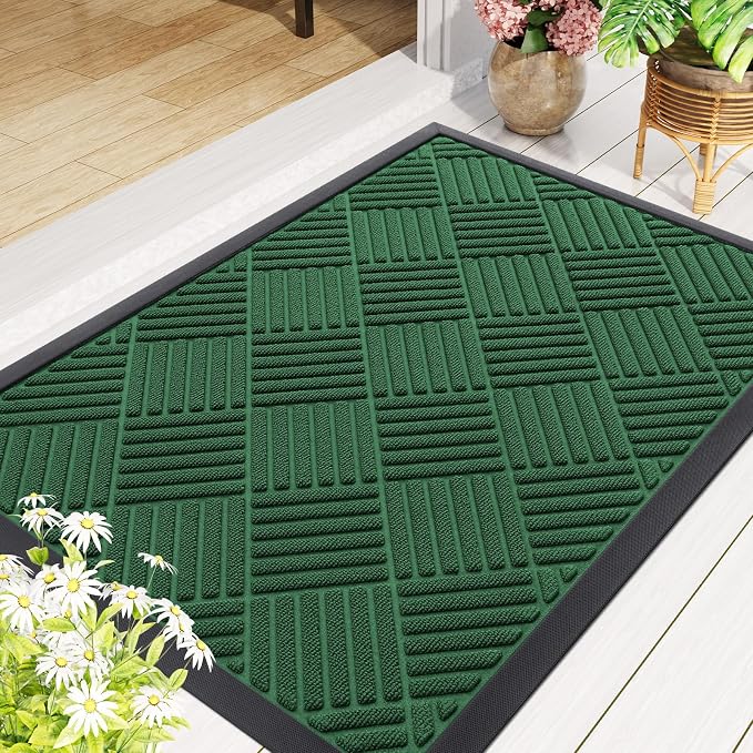 Smiry Front Door Mat Outside Entrance, Heavy Duty Outdoor Indoor Natural Rubber - Image 8