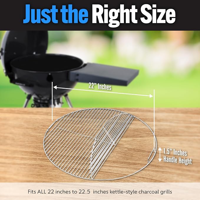 SnS Grills EasySpin Charcoal Grill Cooking Grate, 304 Stainless Steel, Large - Image 6