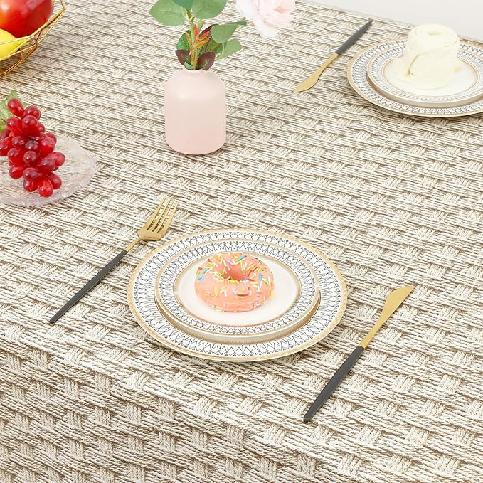 misaya Rectangle Waterproof Vinyl Table Cloth, Wipeable Tablecloth - Image 6