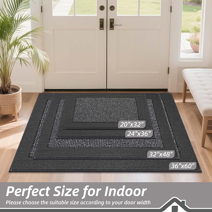 BEQHAUSE Indoor Door Mat 32" x 48", Dirt Trapper Door Mats Non-Slip Entryway - Image 2