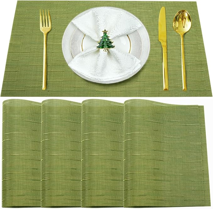 Placemats Set of 8, Vinyl Woven Non Slip Table Mats by BxzanDya-LifeSmartMaker